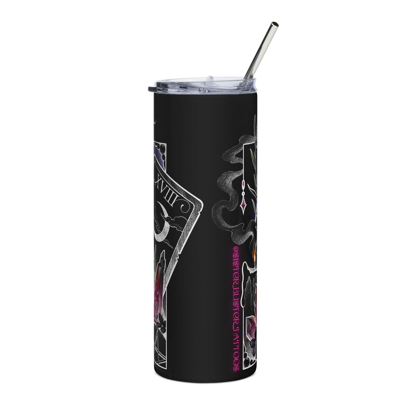 The Moon tarot print Stainless Steel Tumbler, 20oz