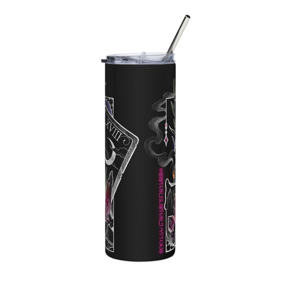 The Moon tarot print Stainless Steel Tumbler, 20oz