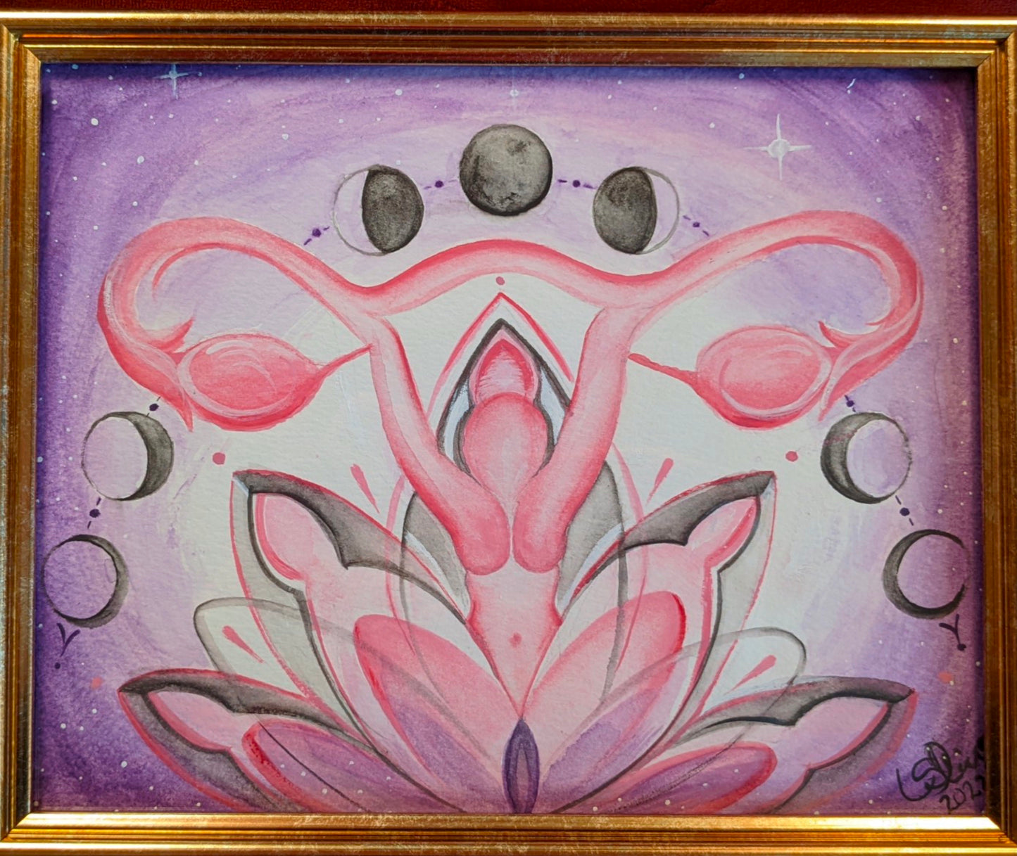 Cosmic Womb watercolor original (one of a kind)