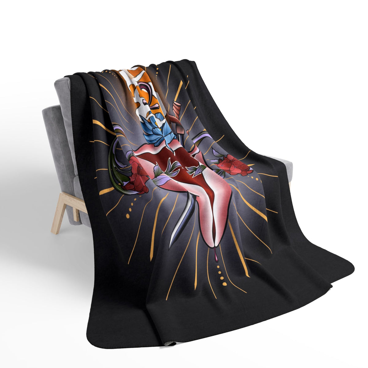 The Sacred Womb blanket (black)