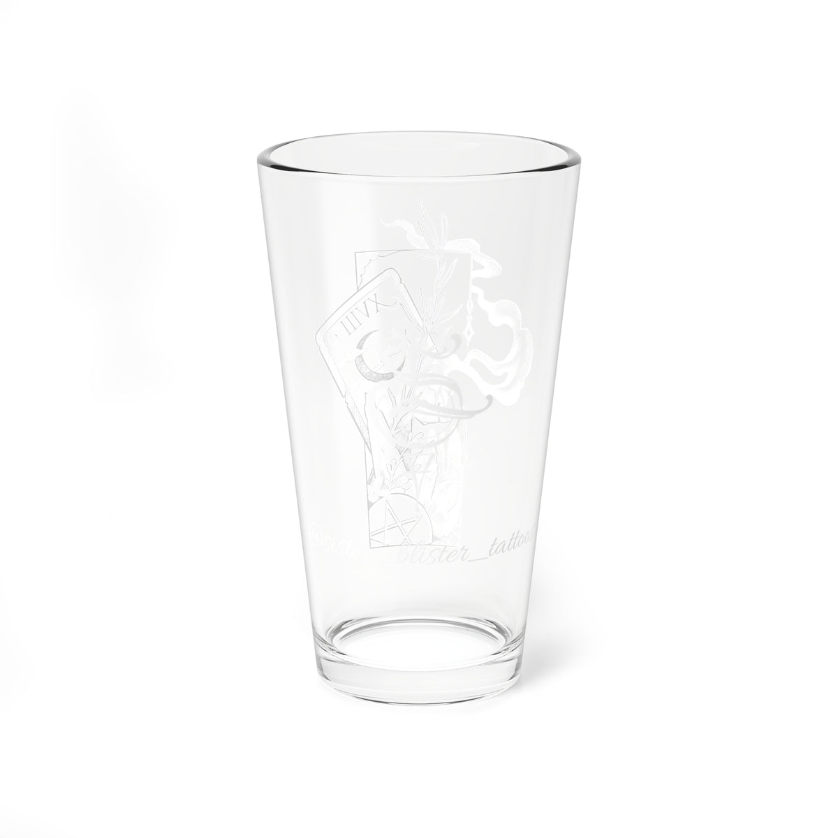 The Moon tarot card pint glass
