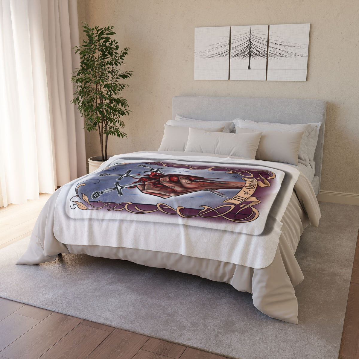 Three of Swords tarot blanket