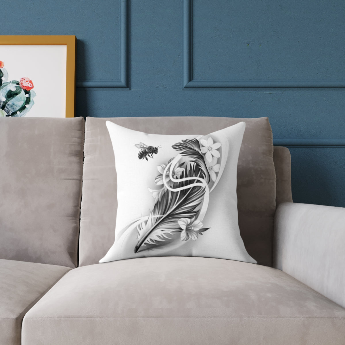Sarah’s Feather Canvas Pillow