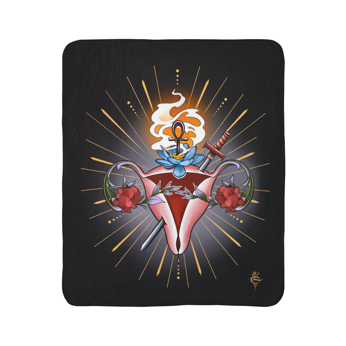 The Sacred Womb blanket (black)