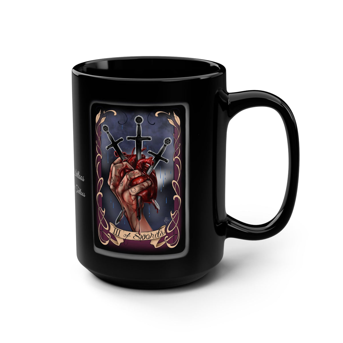 Three of Swords tarot print mug 15oz