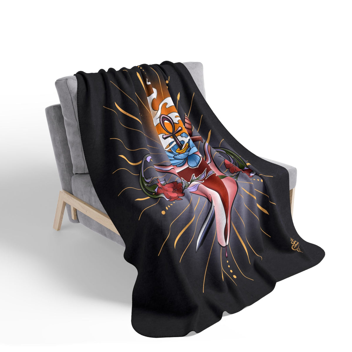 The Sacred Womb blanket (black)