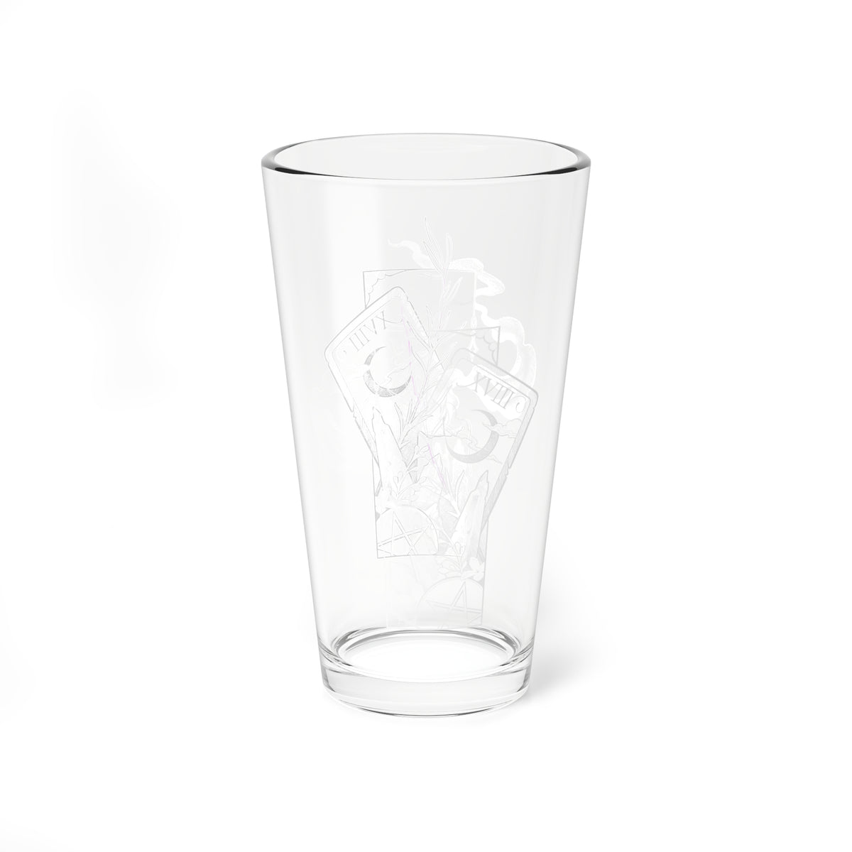 The Moon tarot card pint glass