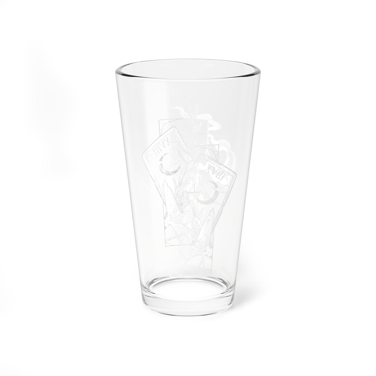 The Moon tarot card pint glass