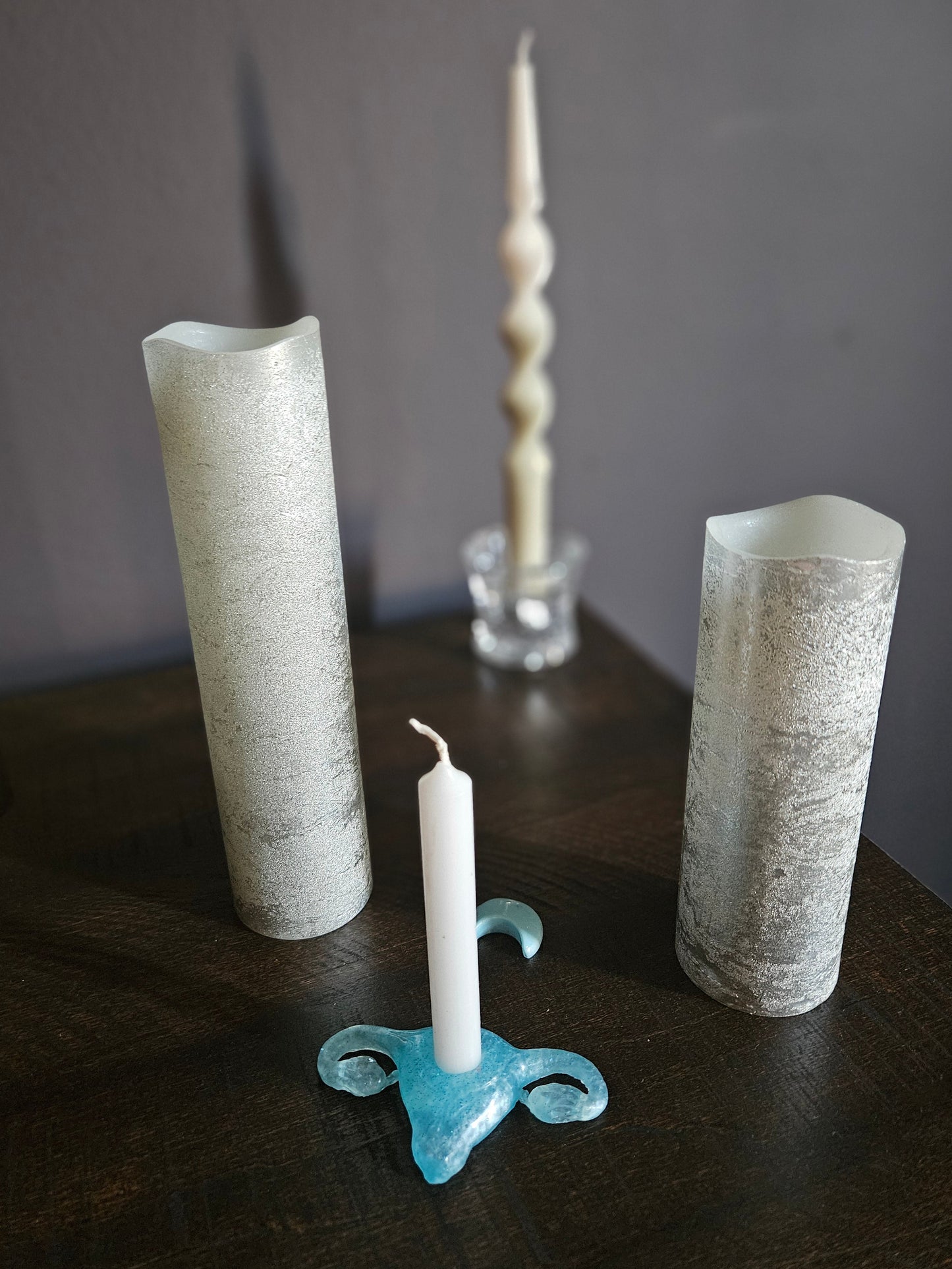 Candleholder with matching crescent moon