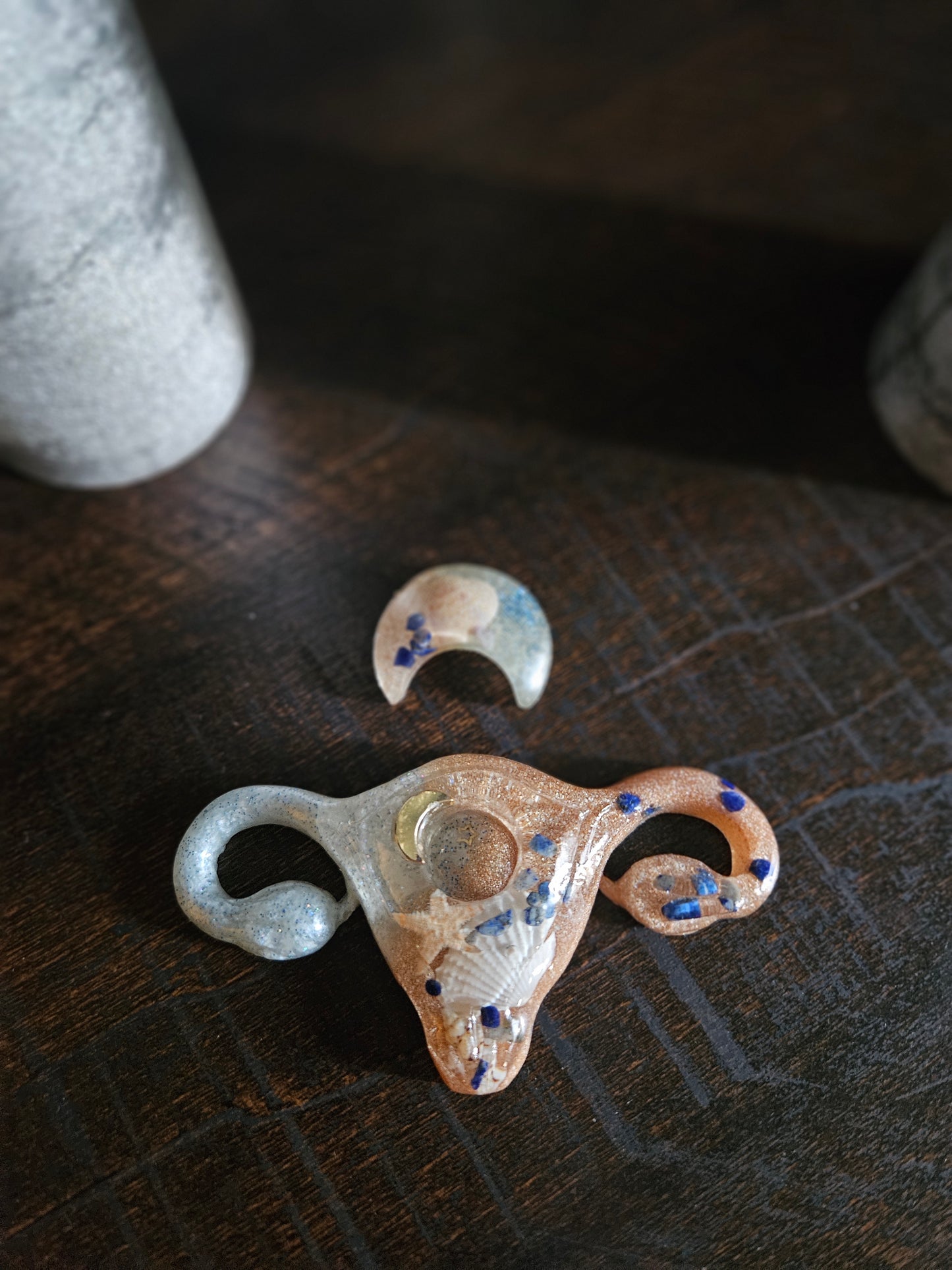 Candleholder with matching crescent moon