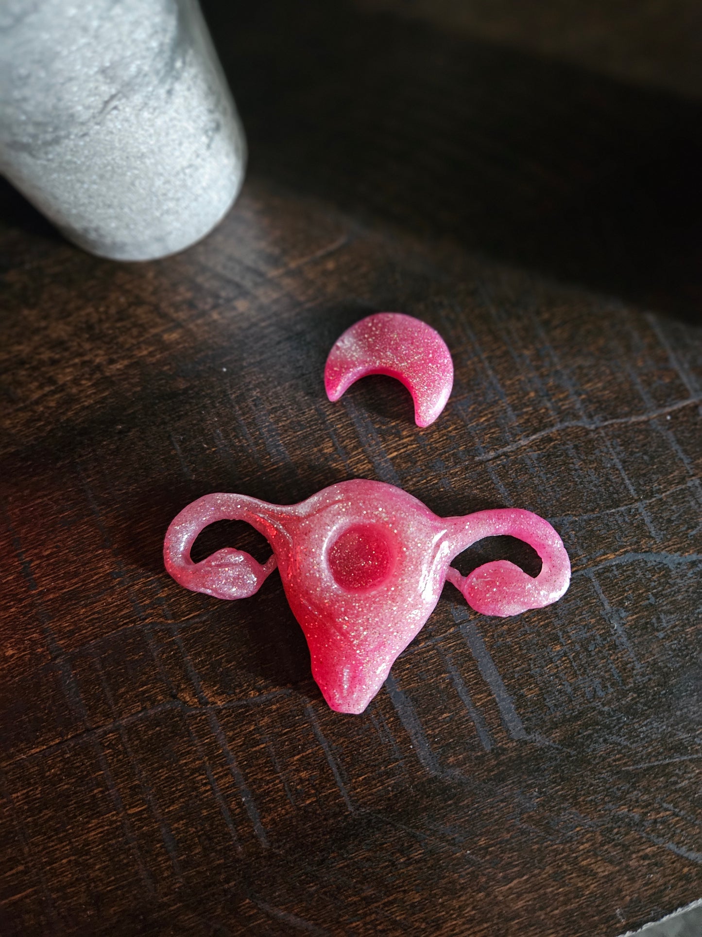Candleholder with matching crescent moon