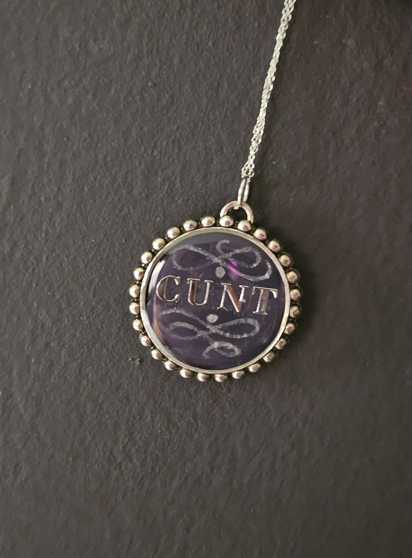 “Cunt” necklace (dark purple)