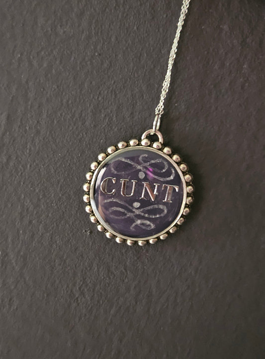 “Cunt” necklace (dark purple)