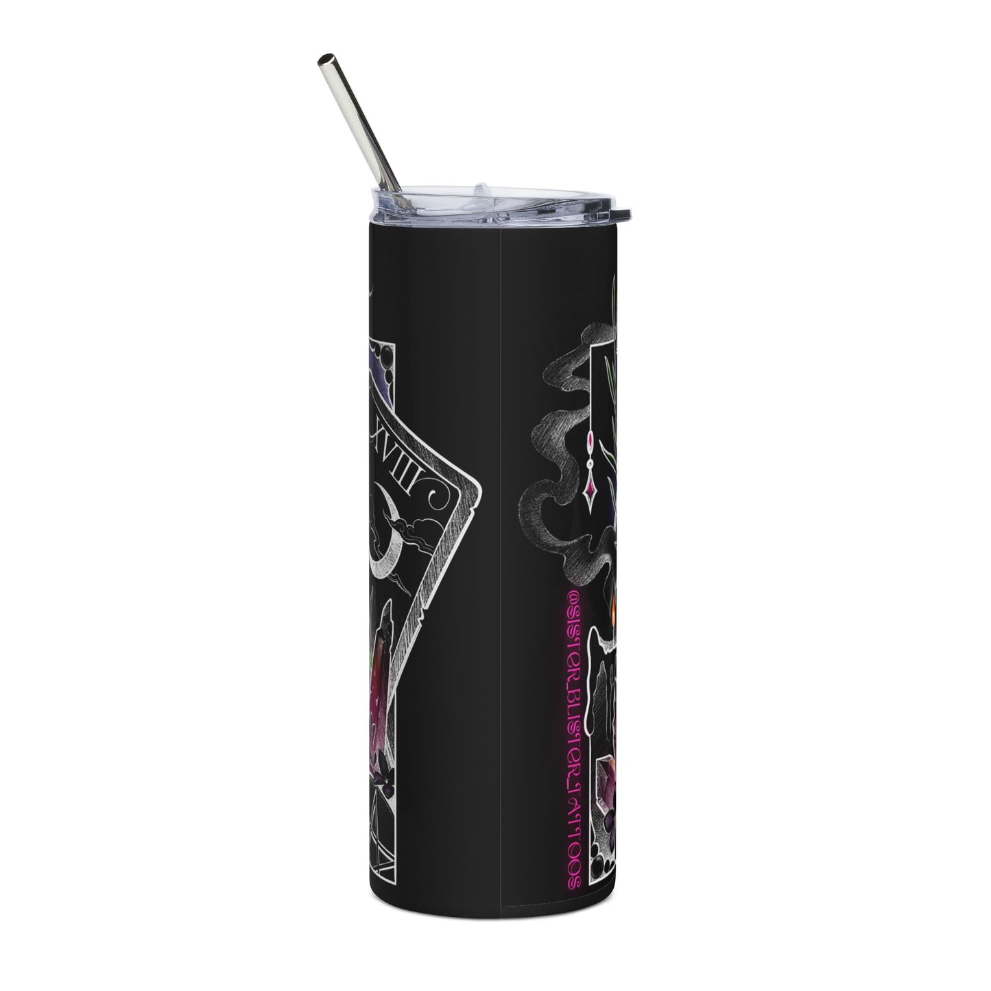 The Moon tarot print Stainless Steel Tumbler, 20oz