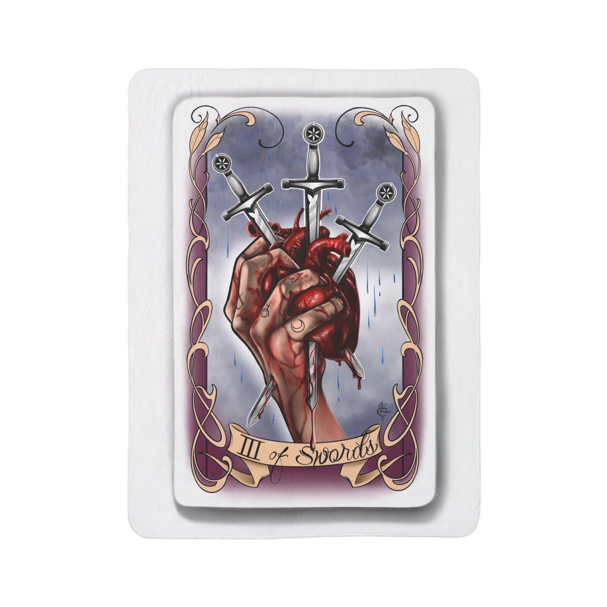 Three of Swords tarot blanket