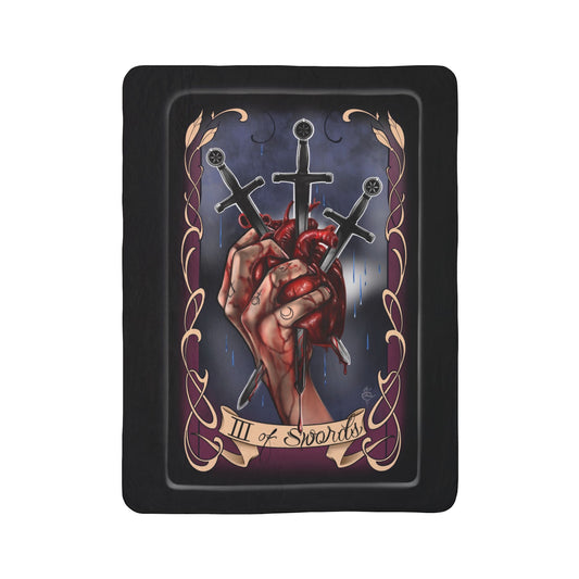 Three of Swords tarot blanket (Black)