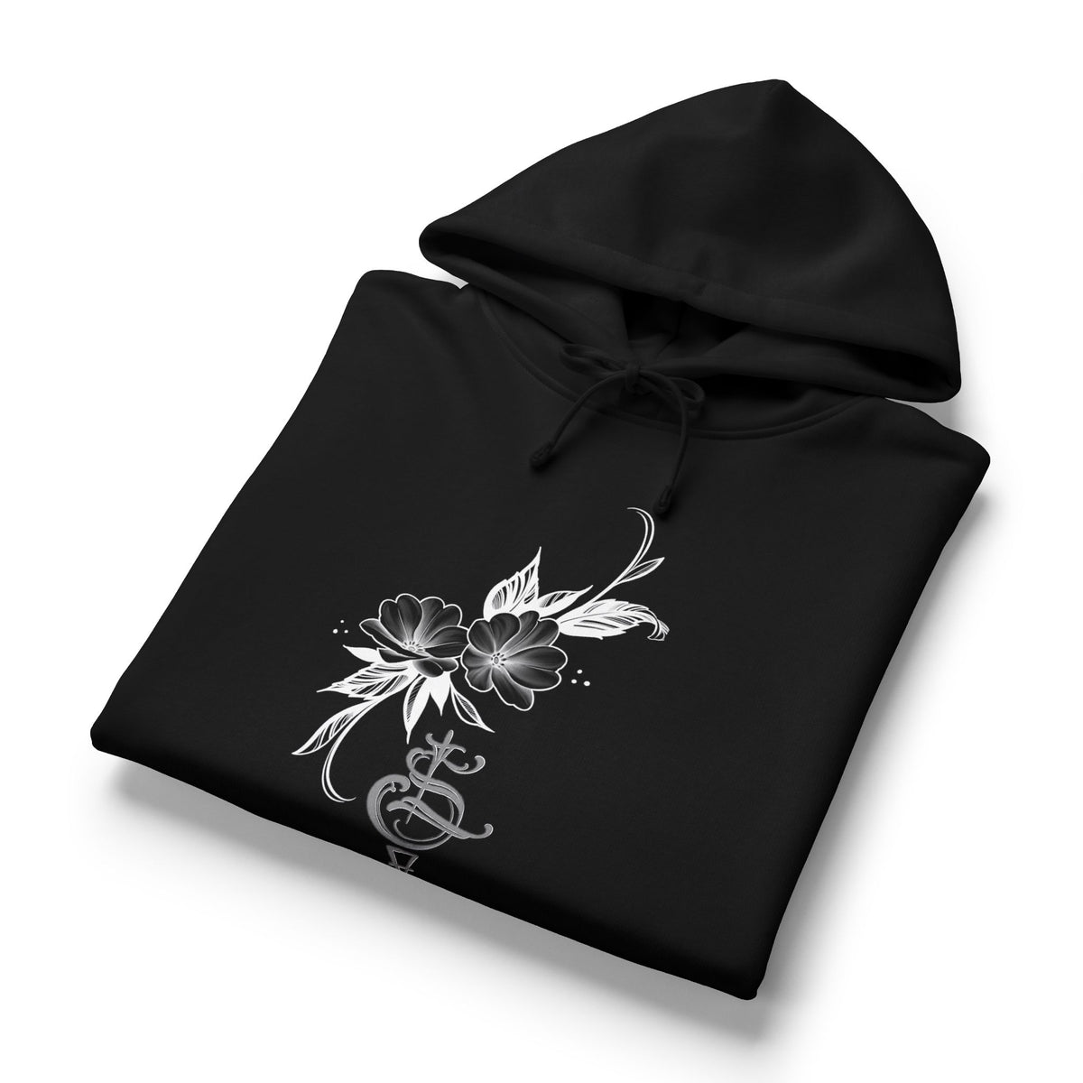 Flower tattoo design Mid length hoodie