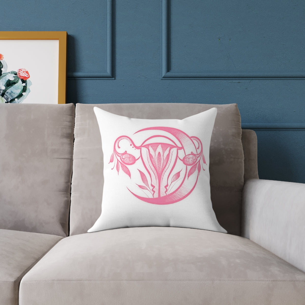 The Mystical Womb logo Canvas Pillow