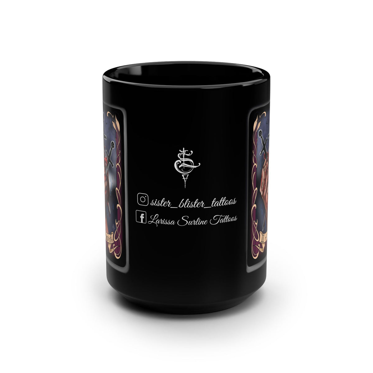 Three of Swords tarot print mug 15oz