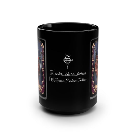 Three of Swords tarot print mug 15oz