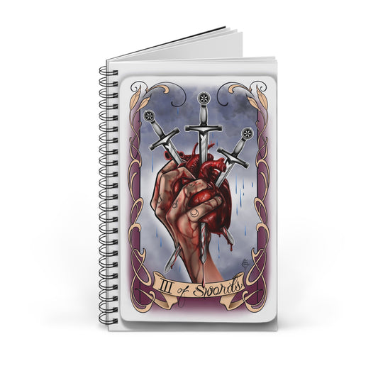 Three of Swords tarot print Journal
