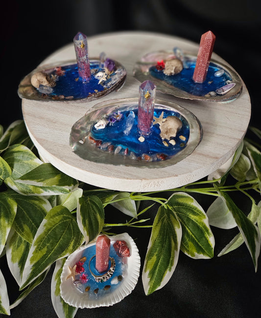Abalone shell ring holders