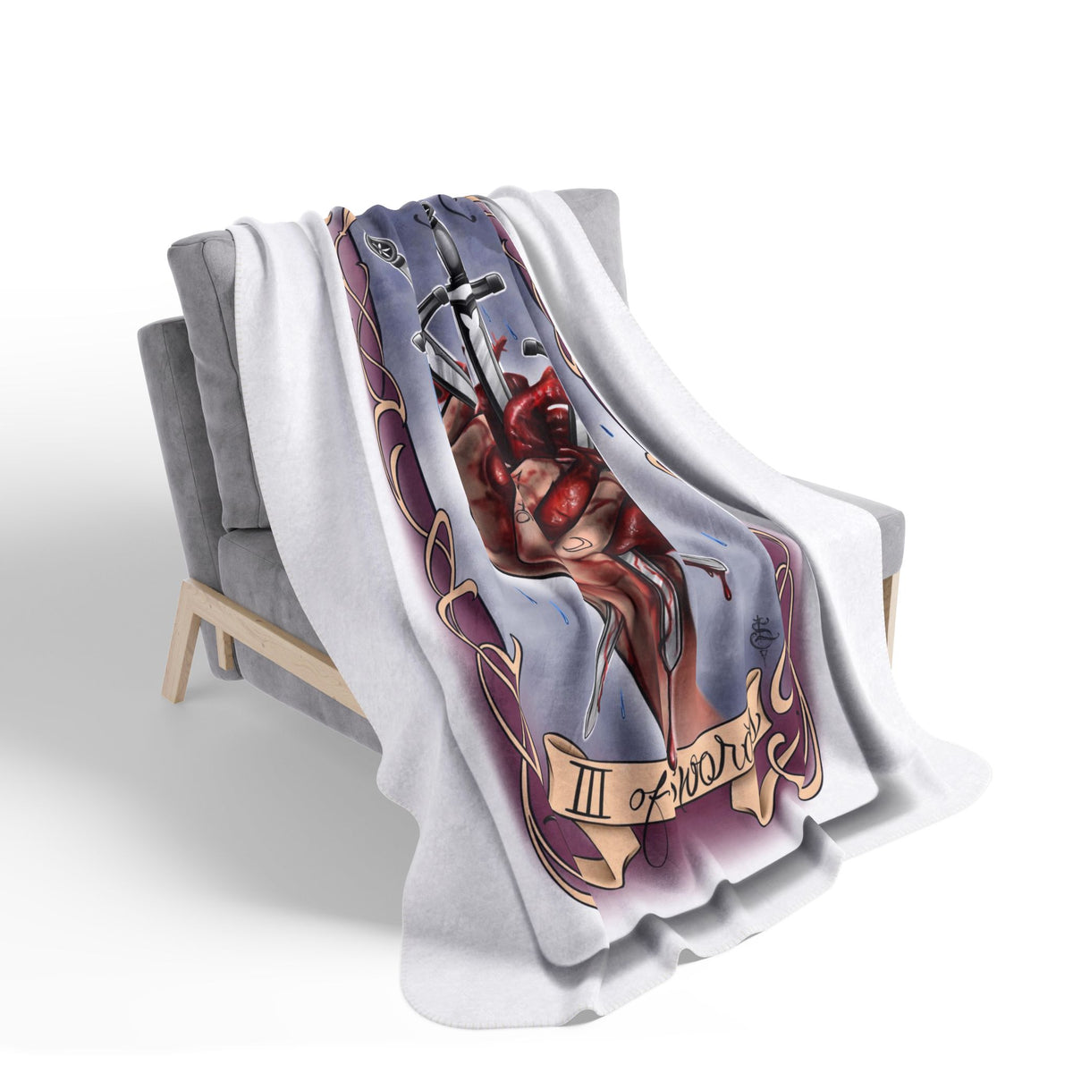 Three of Swords tarot blanket