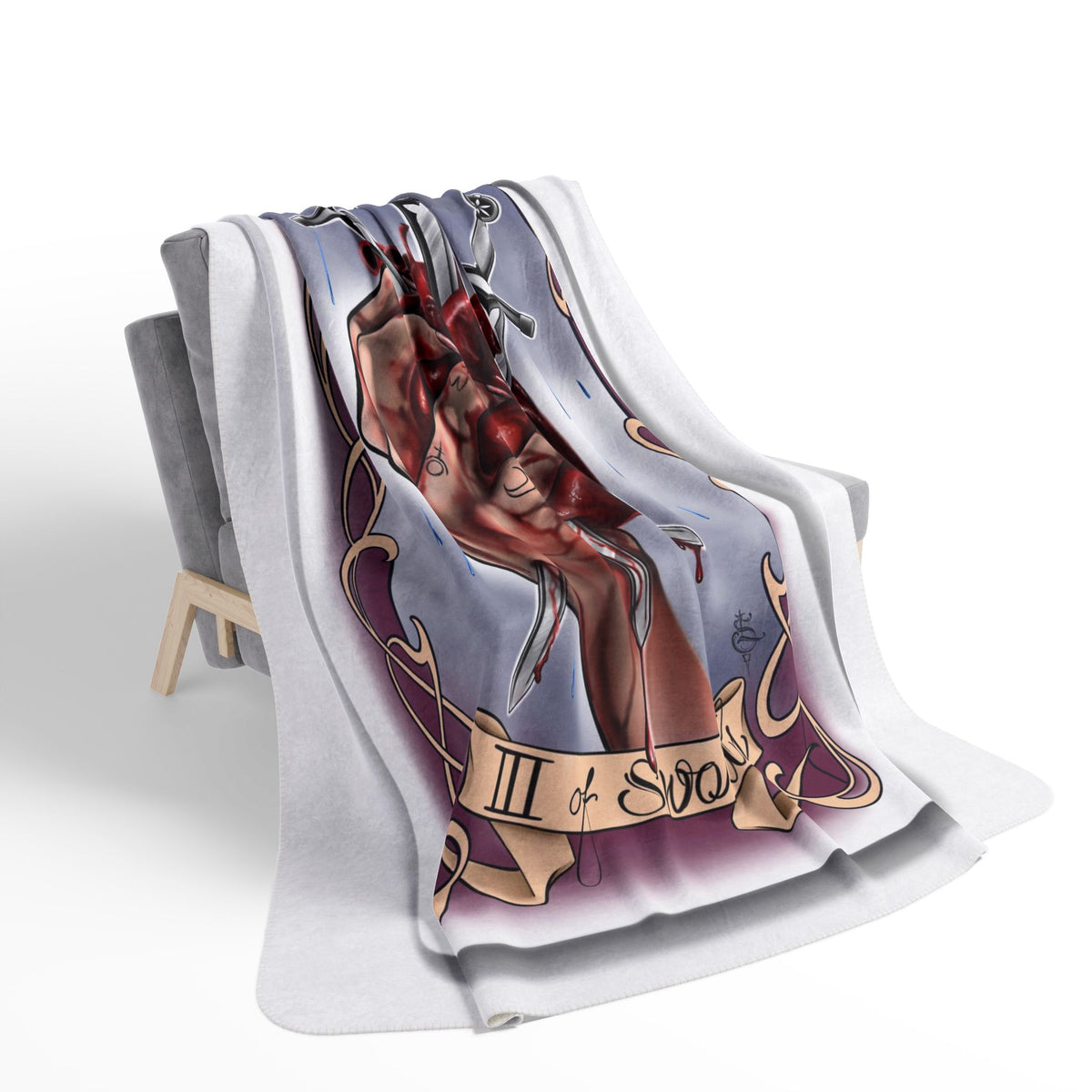 Three of Swords tarot blanket