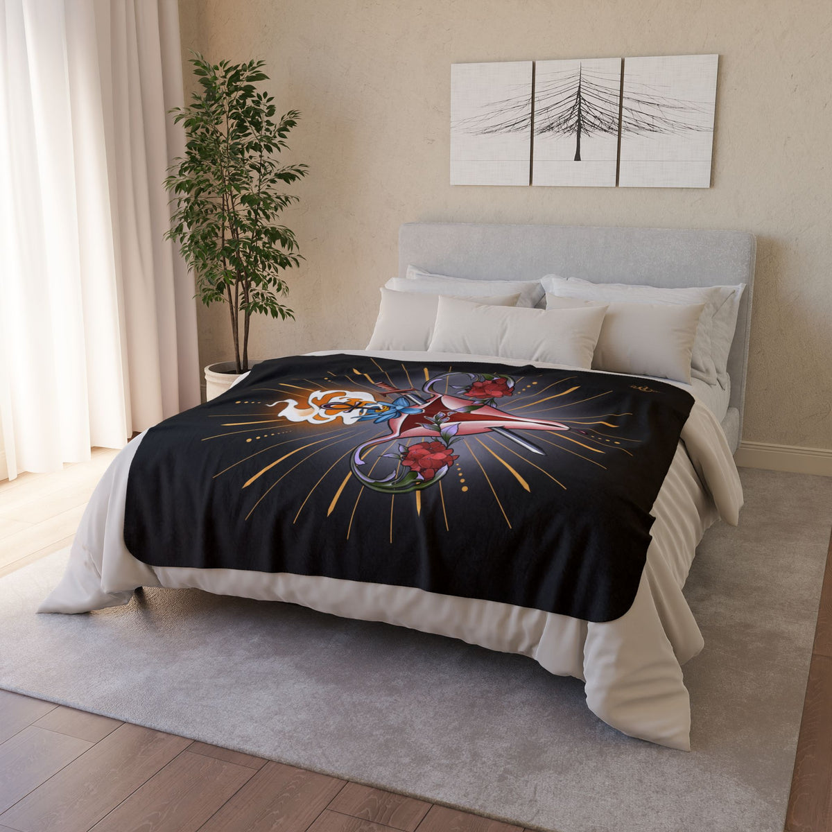 The Sacred Womb blanket (black)