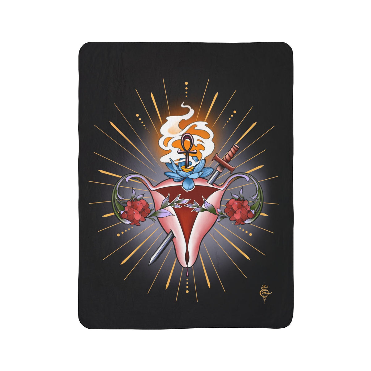The Sacred Womb blanket (black)