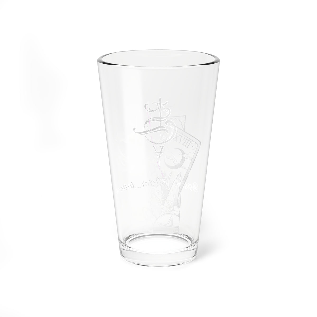 The Moon tarot card pint glass