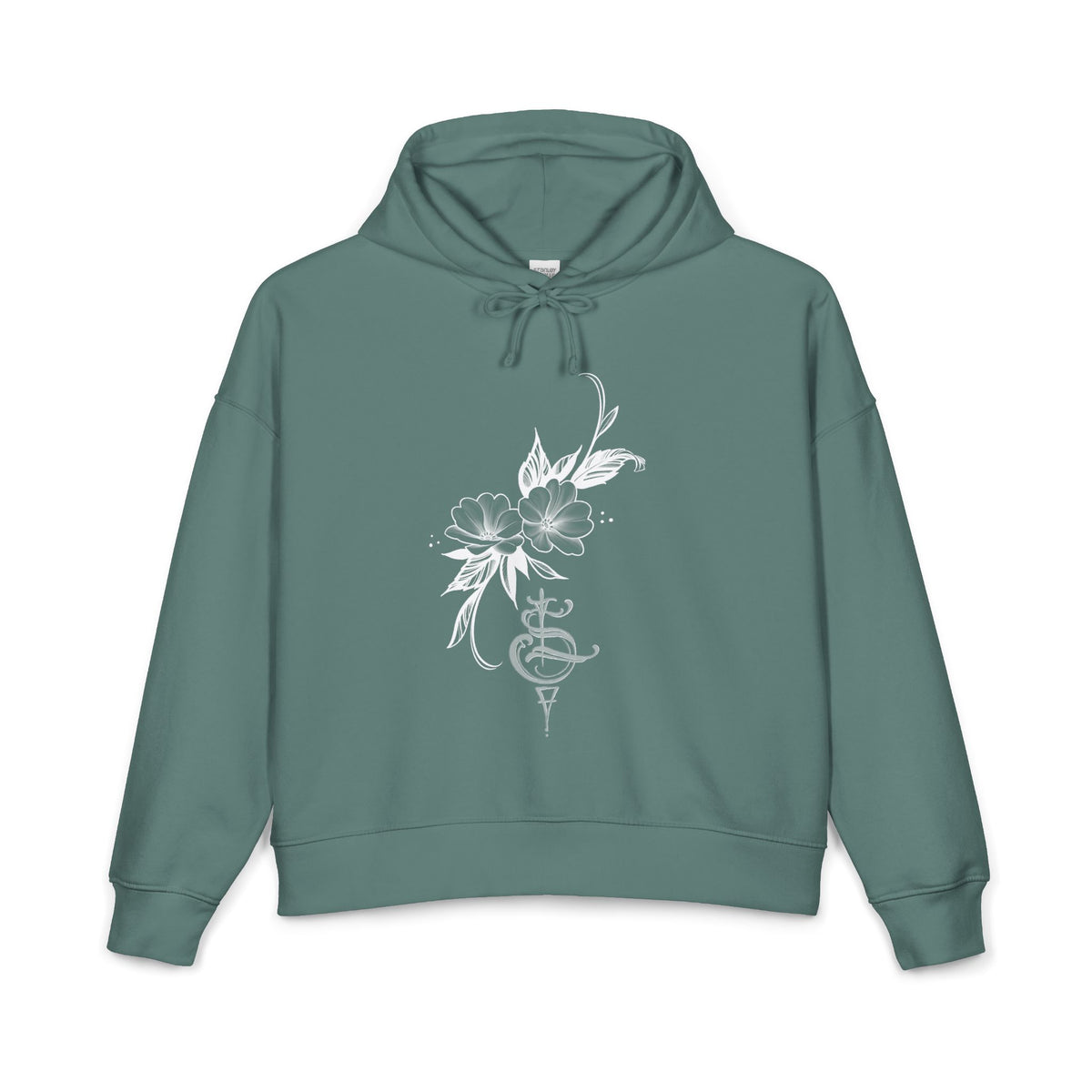 Flower tattoo design Mid length hoodie