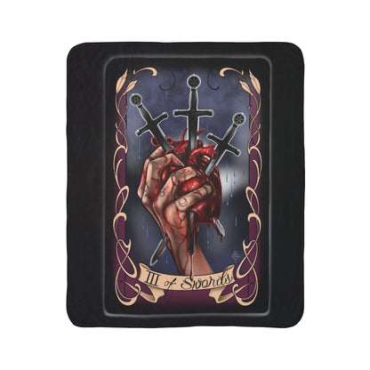 Three of Swords tarot blanket (Black)