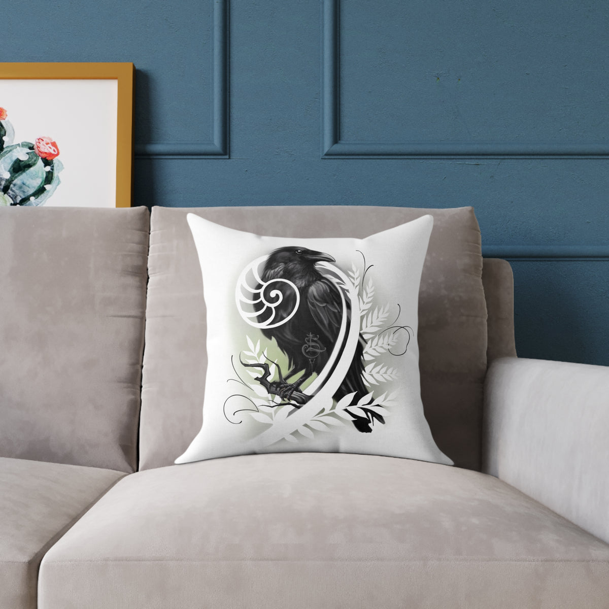 Camille’s Raven Canvas Pillow
