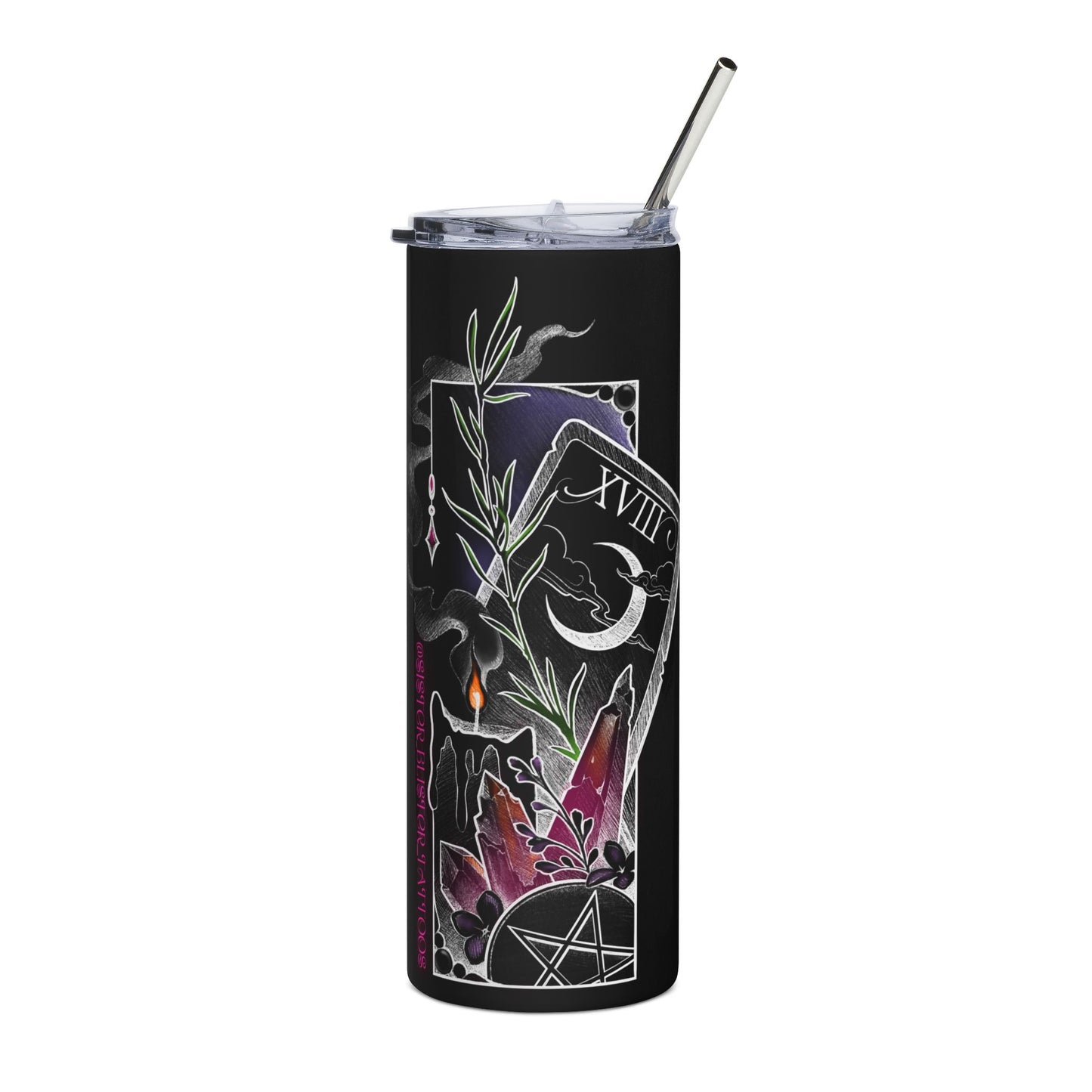 The Moon tarot print Stainless Steel Tumbler, 20oz