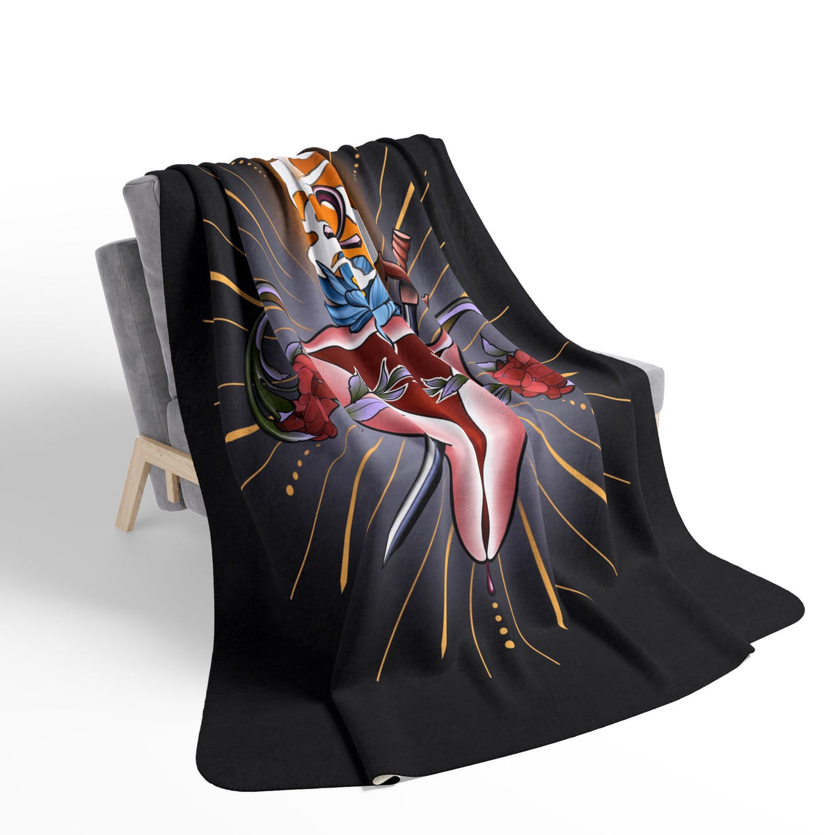 The Sacred Womb blanket (black)