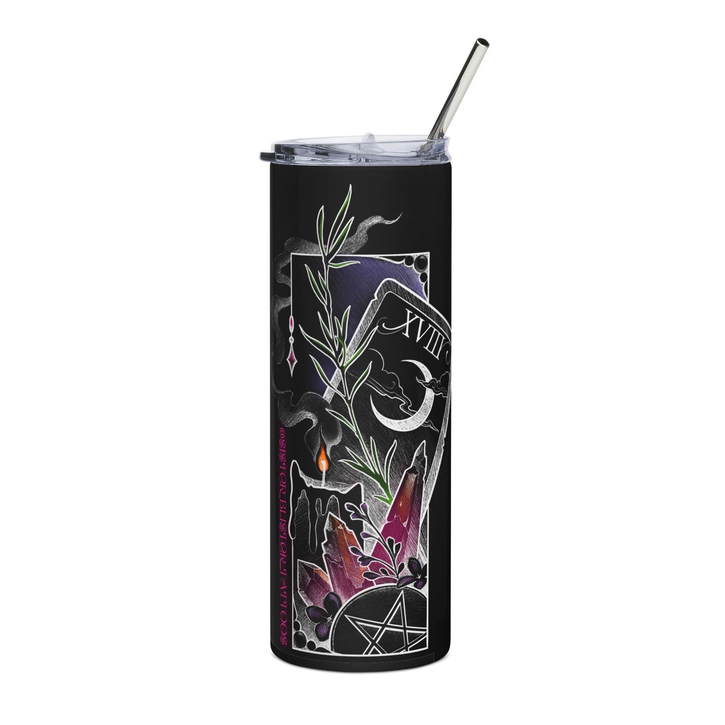 The Moon tarot print Stainless Steel Tumbler, 20oz
