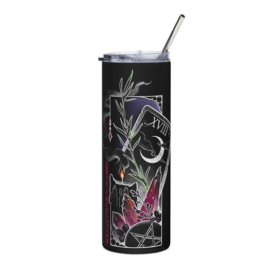 The Moon tarot print Stainless Steel Tumbler, 20oz
