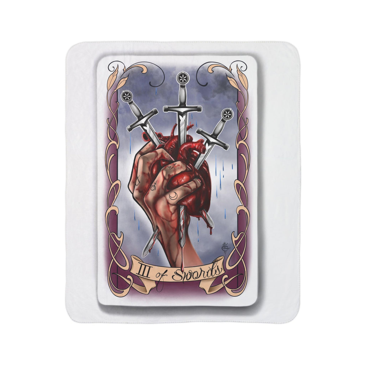 Three of Swords tarot blanket