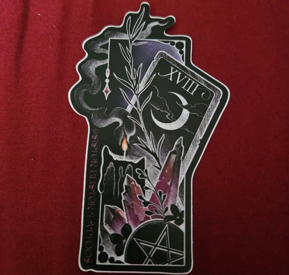 The Moon tarot card sticker