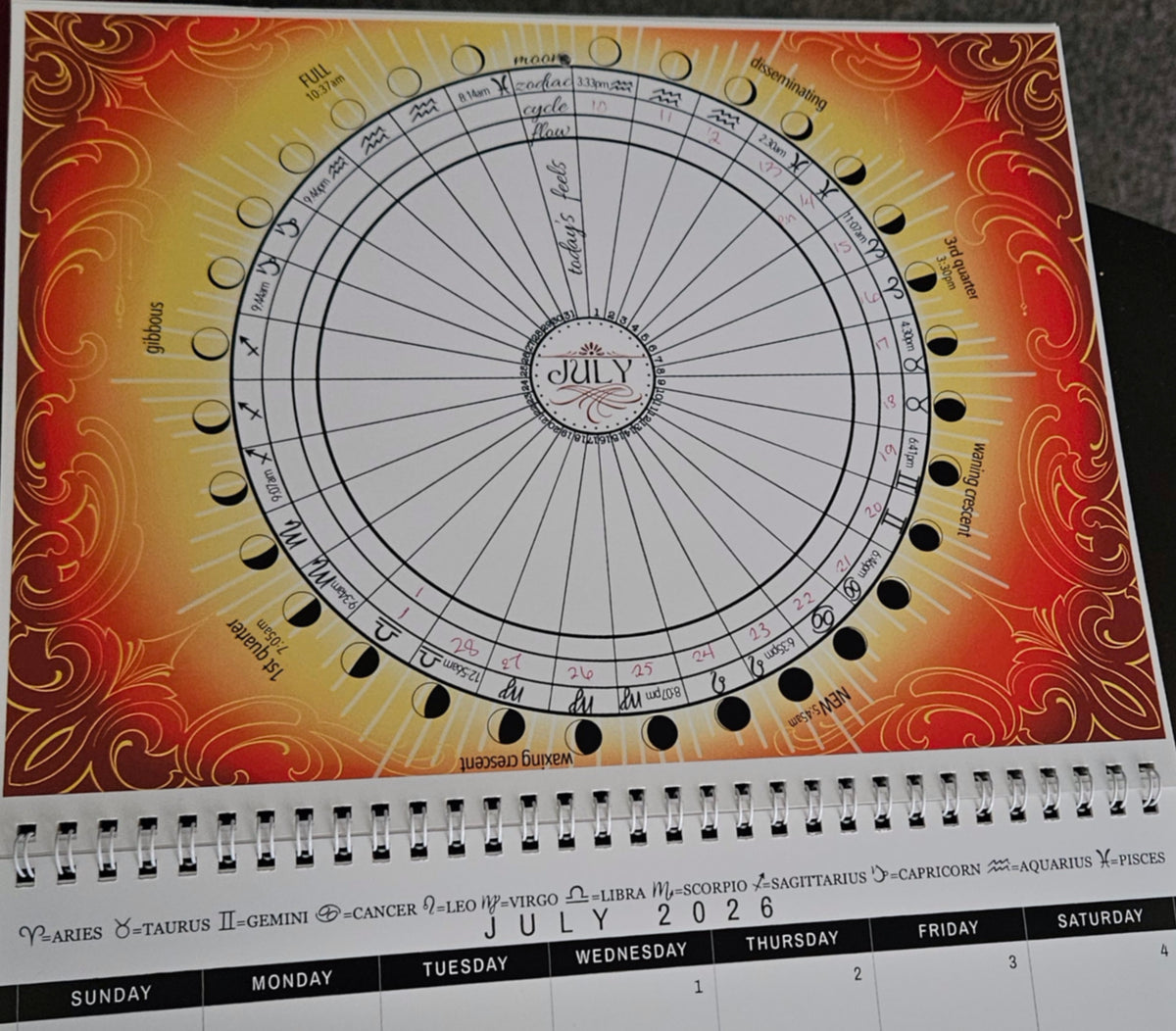 The Cyclical Womb 2026 Cycle Tracking Calendar