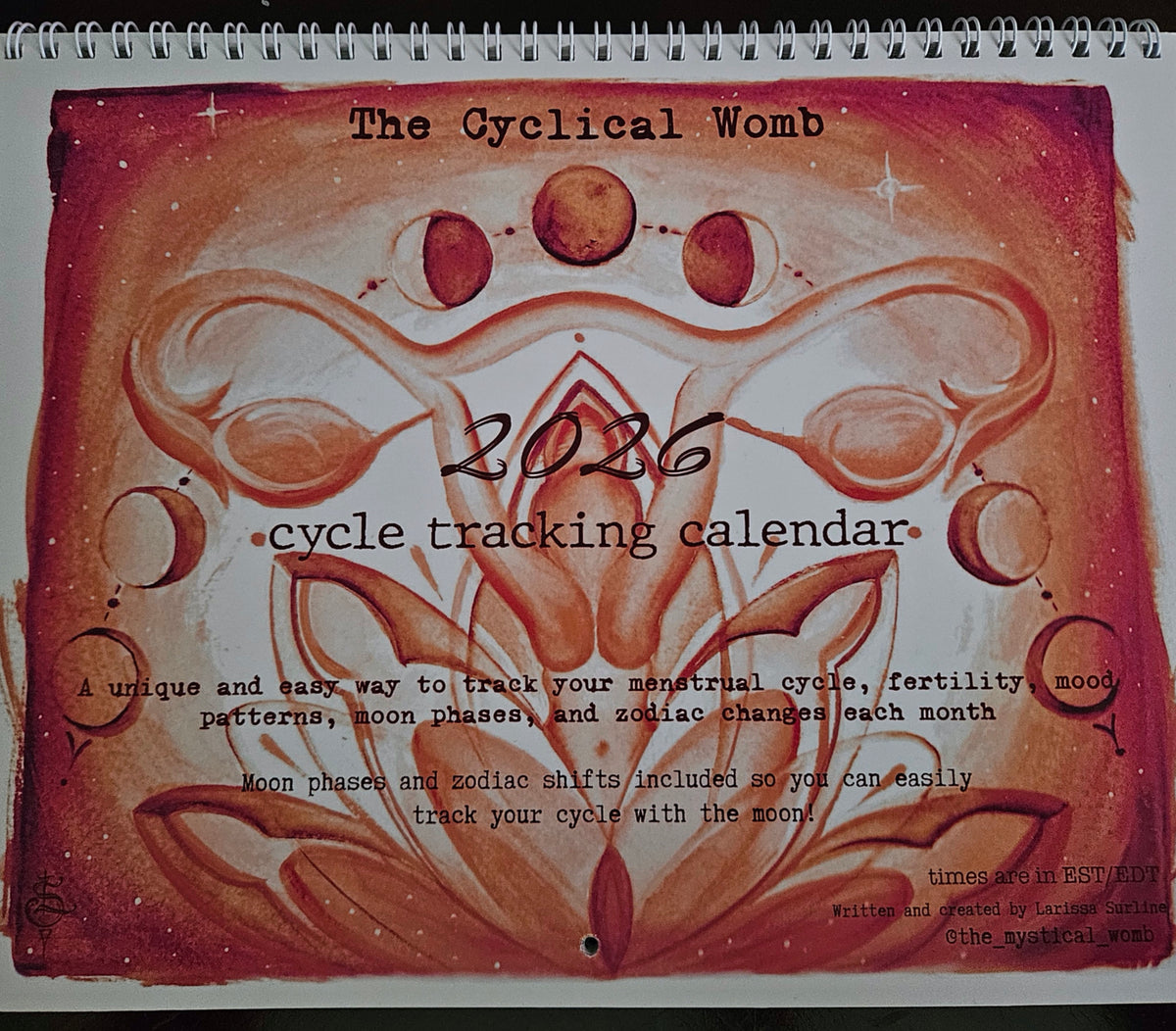 The Cyclical Womb 2026 Cycle Tracking Calendar