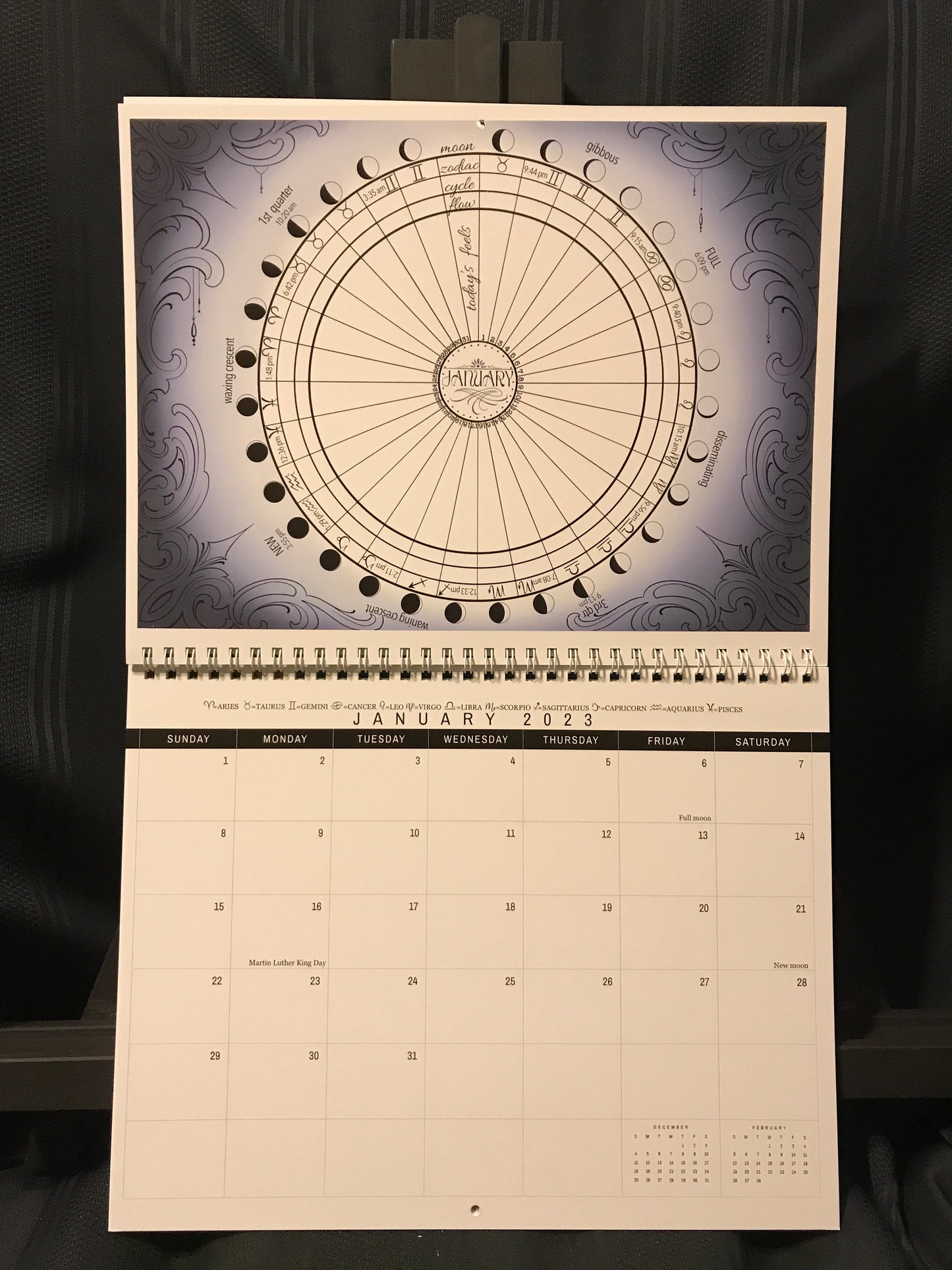 Cycle Tracking Moon Phase Wall Calendar