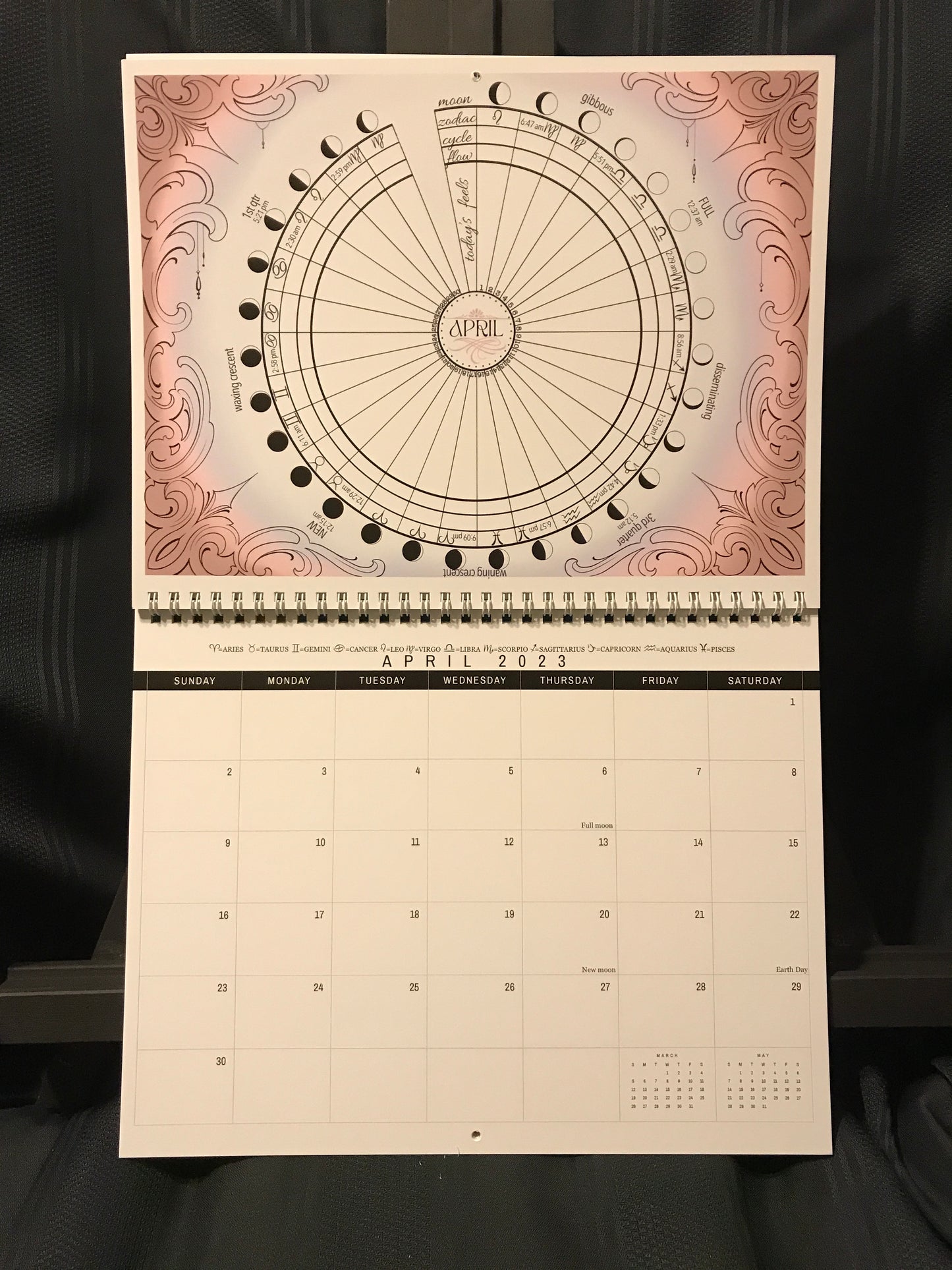 Cycle Tracking Moon Phase Wall Calendar